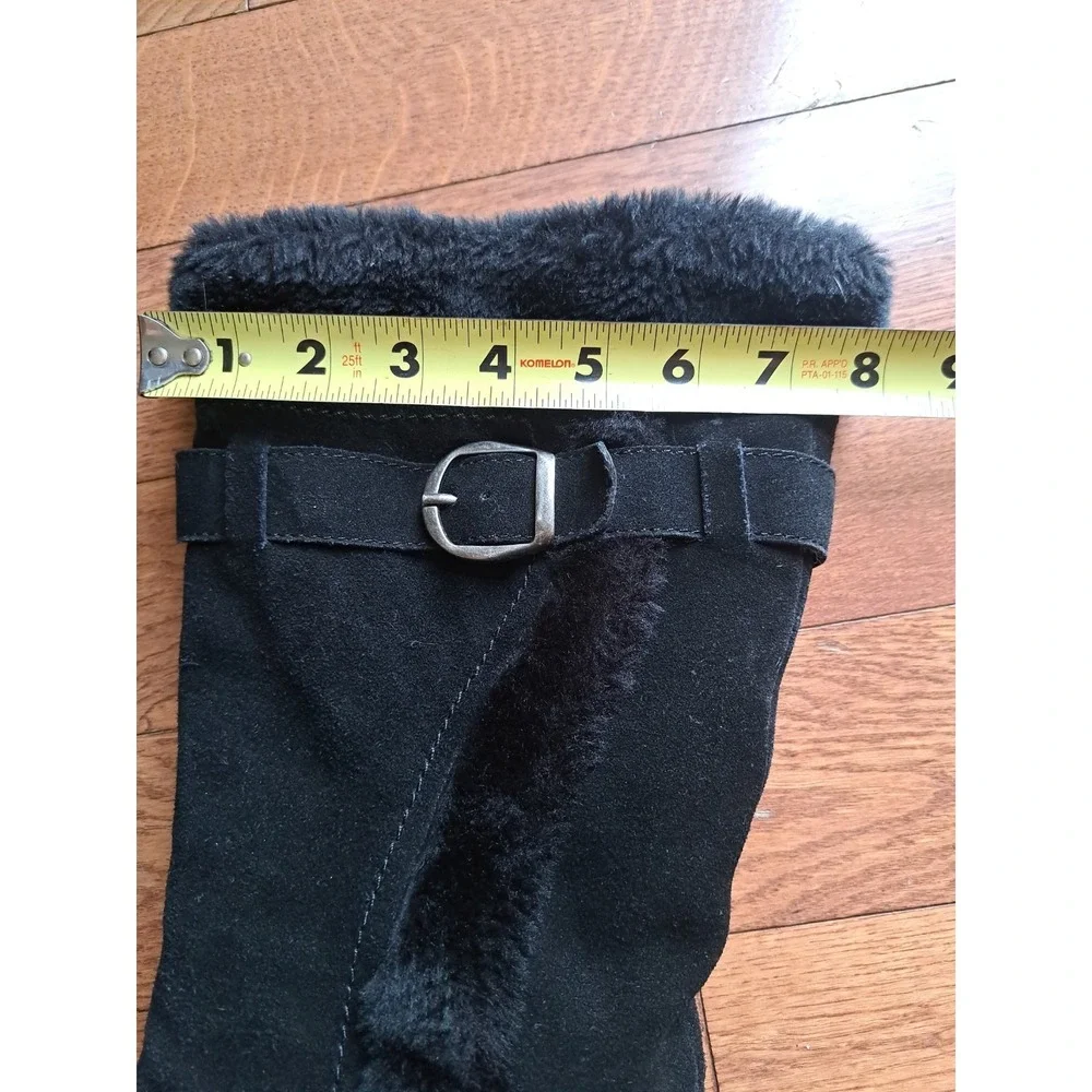 Baretraps Women's Catchy Tall Boots  10 M Black Suede Leather Faux Fur Lining